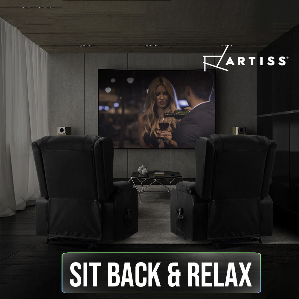 Bronx Levitate Lux Massage Recliner  PU Leather + Lift Assist