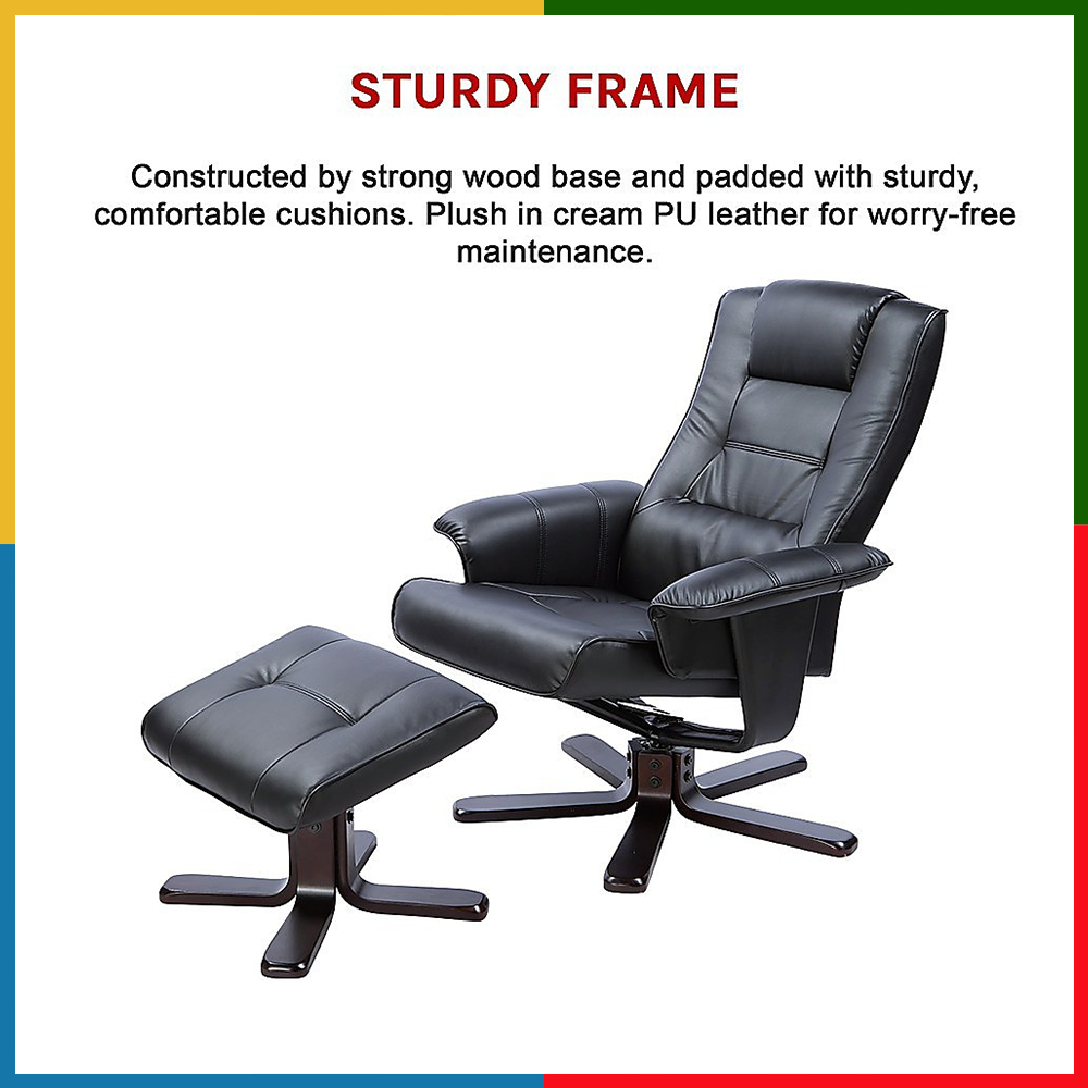 Deluxe Office Lounge Ottoman Duo Black