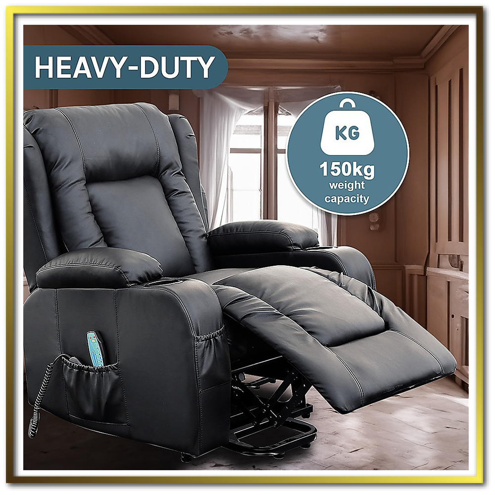 Elysian Throne Heated Massage Recliner Cosmic Black