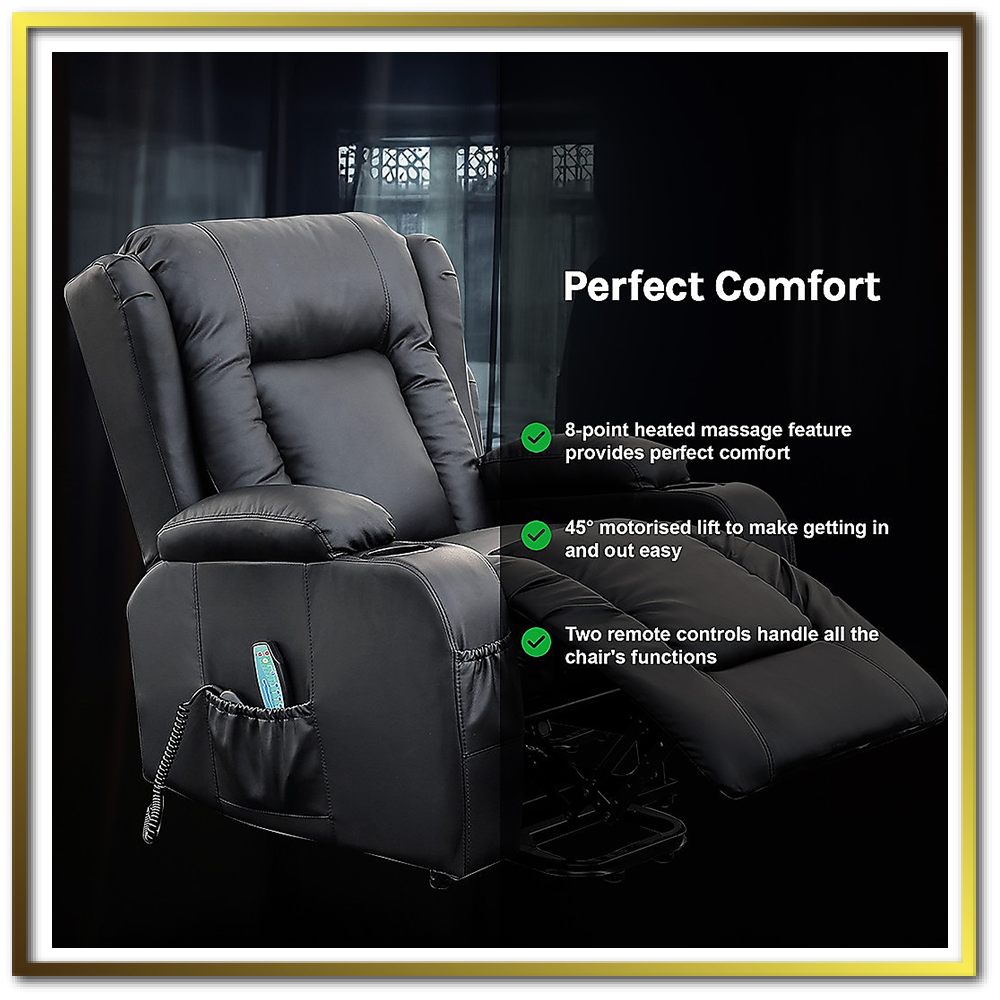 Elysian Throne Heated Massage Recliner Cosmic Black