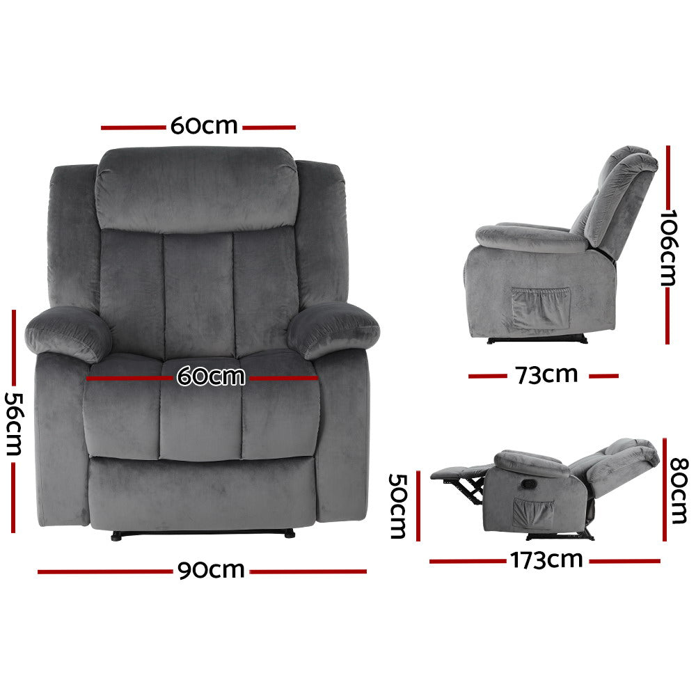 Throne Cloud Massage Recliner (Velvet)