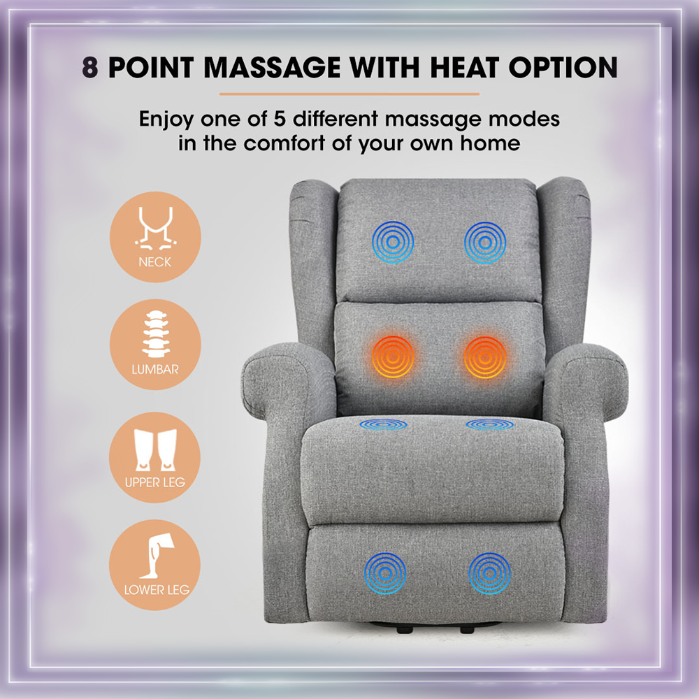 Senior Comfort Care Electric Reading Recliner + Lift Assist  Grey